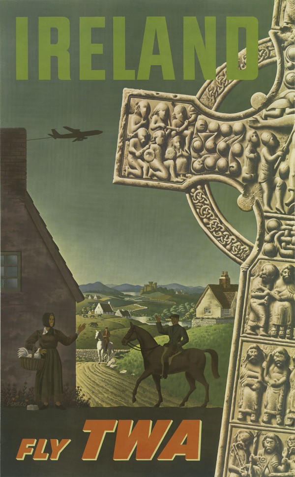 Ireland Fly TWA Vintage Travel Poster  Print
